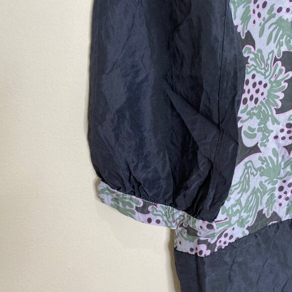 Johnny Was Silk Floral Embroidered Empire Waist Babydoll Long Sleeve Blouse - Picture 9 of 11